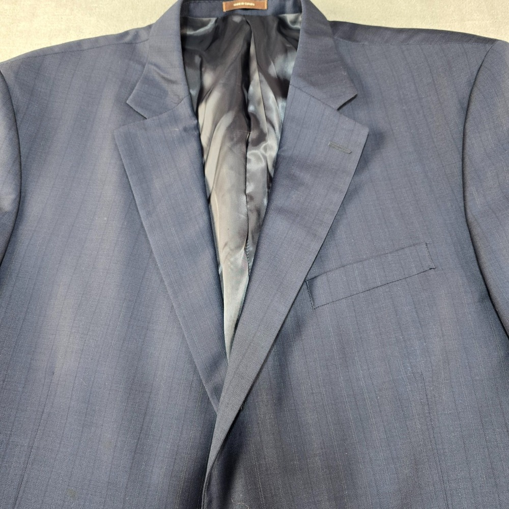 Peter Millar Blazer Jacket Sports Coat Mens‎ 48 Navy Blue 100% Wool Flaw Stain - Picture 3 of 15